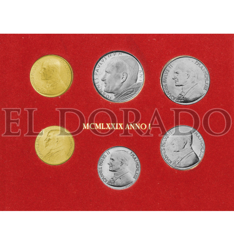 Vatican City 10, 20, 50, 100, 200, 500 Lire Year 1979 KM 143, 144, 145, 146, 147, 148